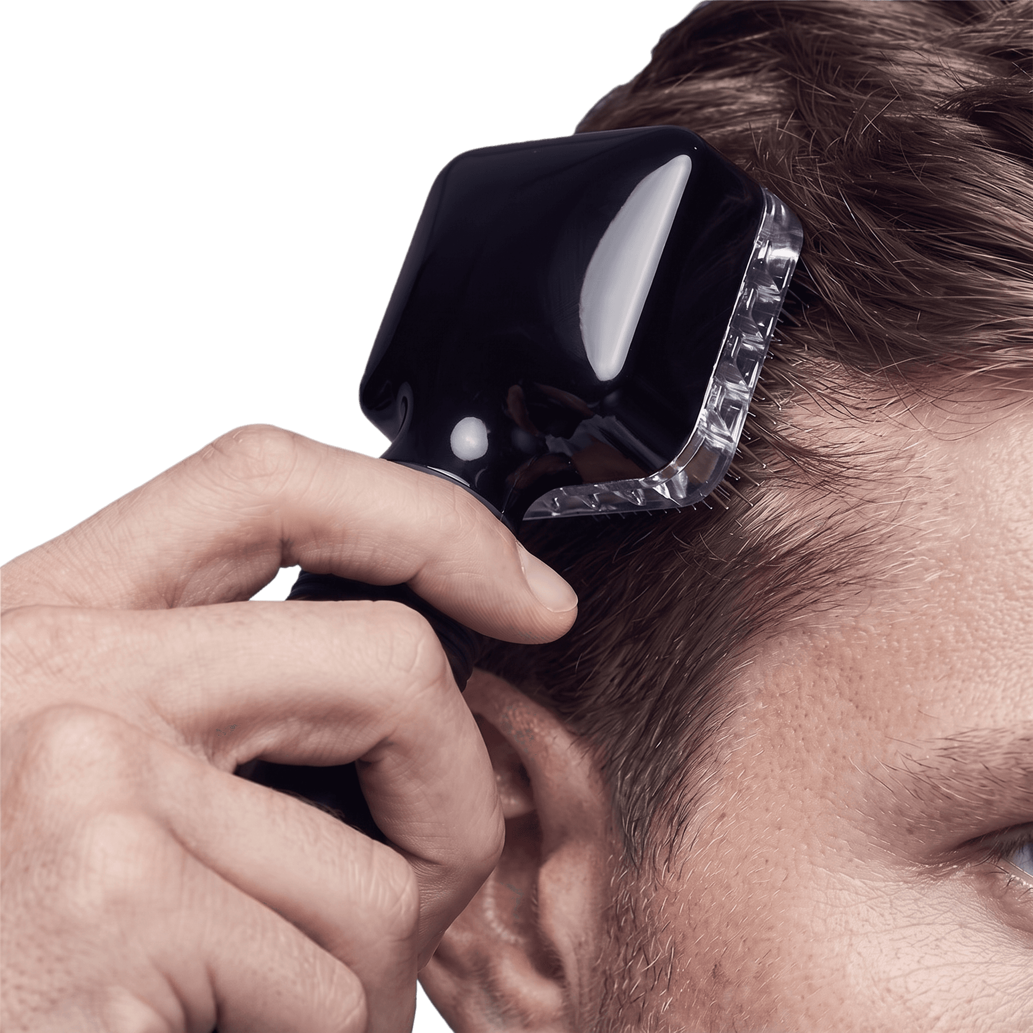 Using the Hair Rescue Derma Stamp on a thinning area